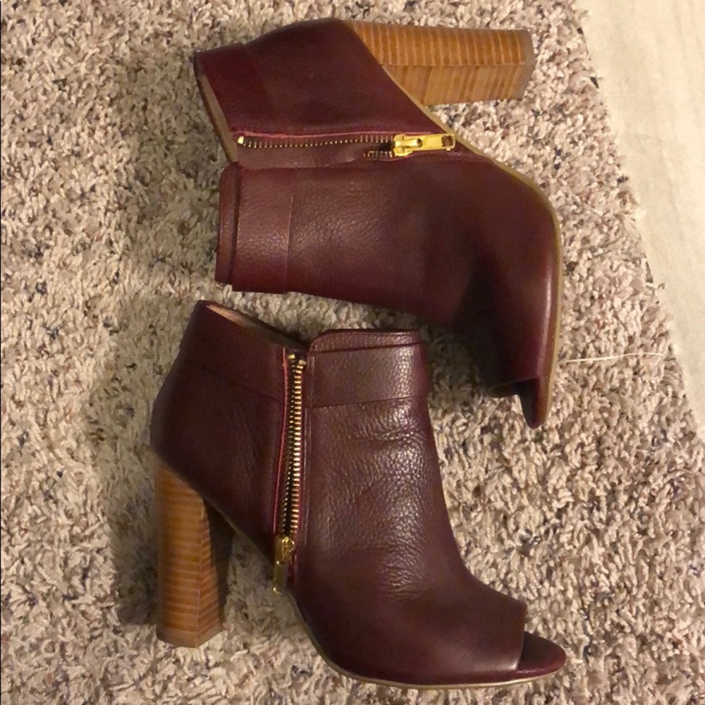 Peep toe booties